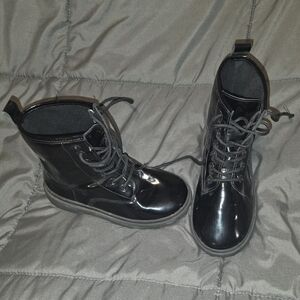 Black Lace-Up Women's Combat Boots